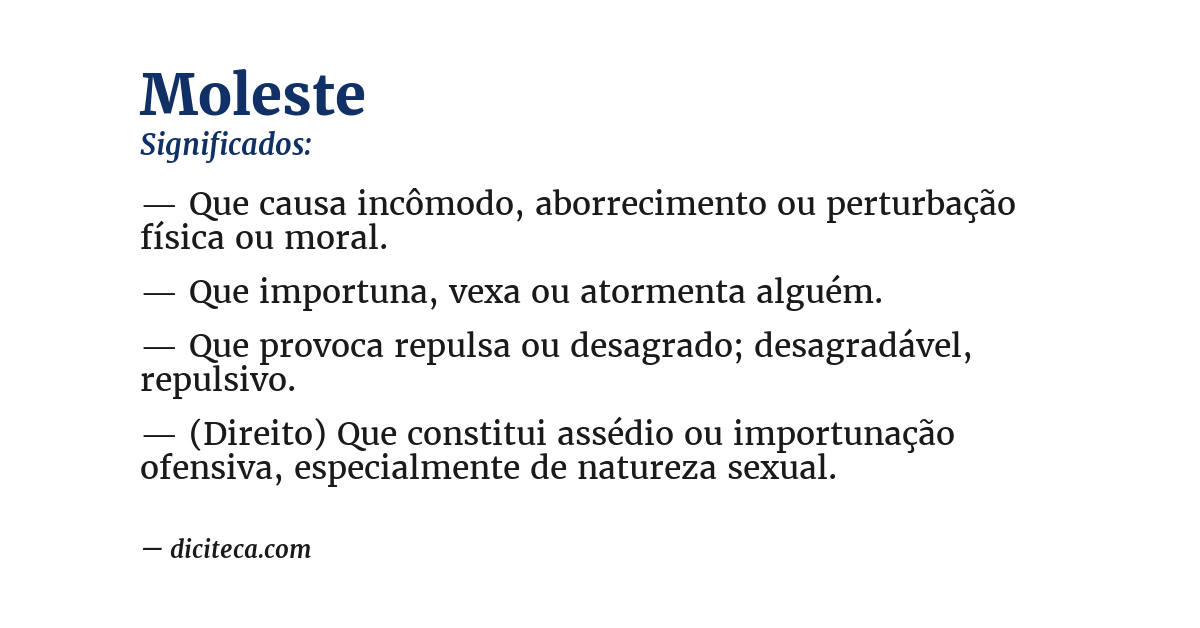 Significado de moleste