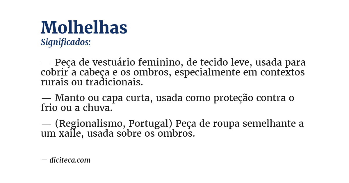 Significado de molhelhas