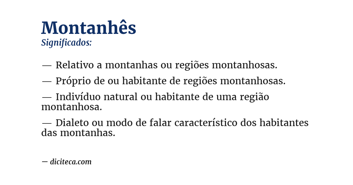 Significado de montanhês
