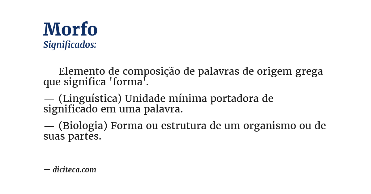 Significado de morfo