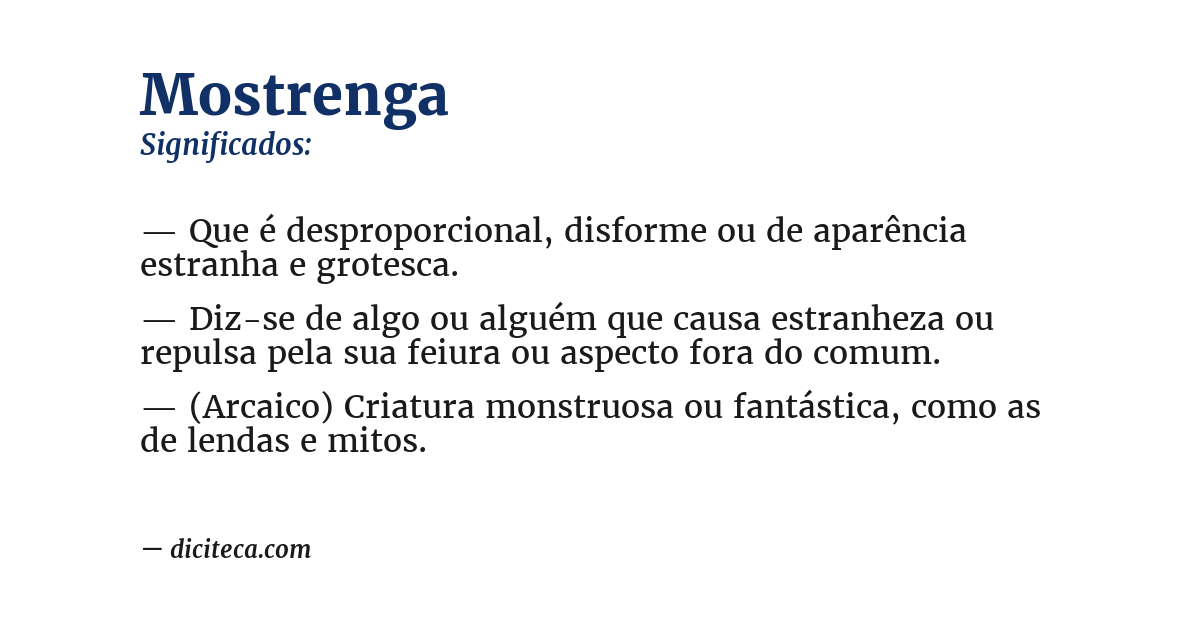 Significado de mostrenga