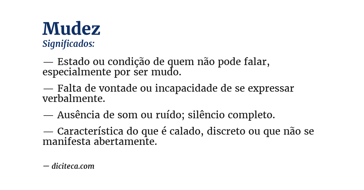 Significado de mudez
