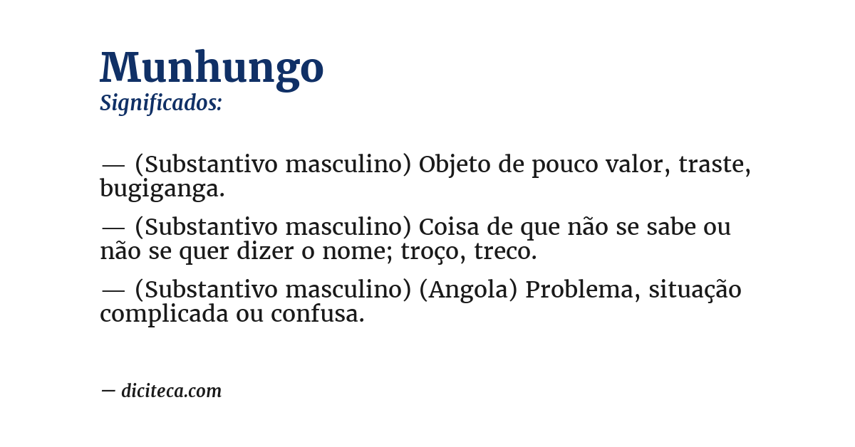 Significado de munhungo