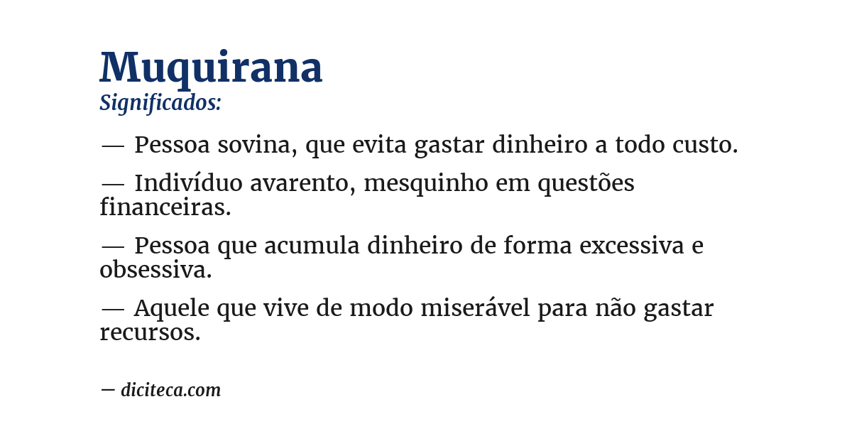 Significado de muquirana