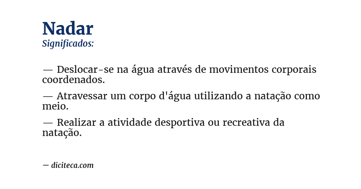Significado de nadar