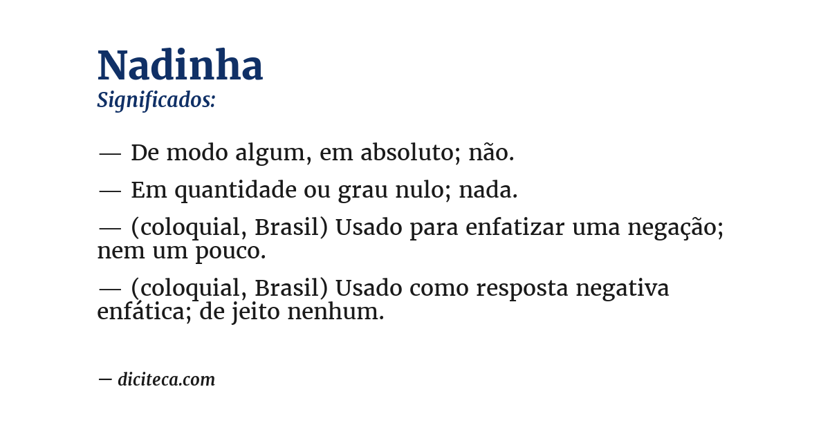 Significado de nadinha