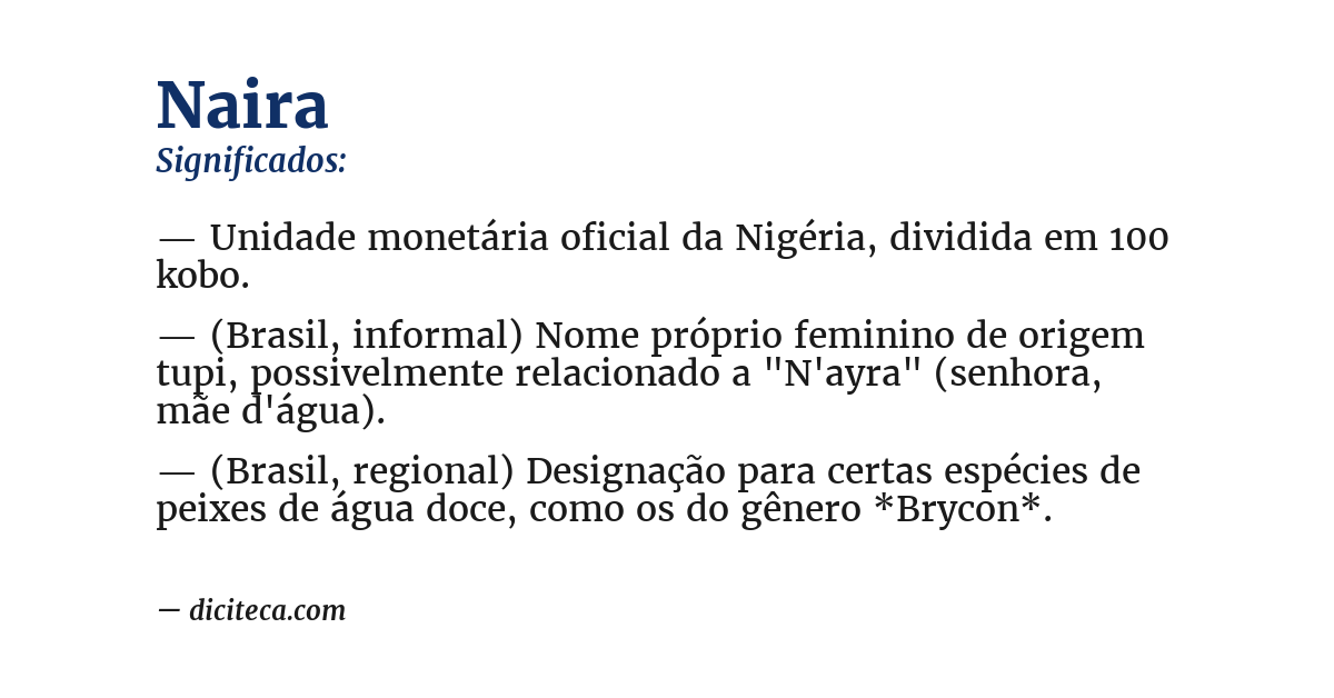 Significado de naira