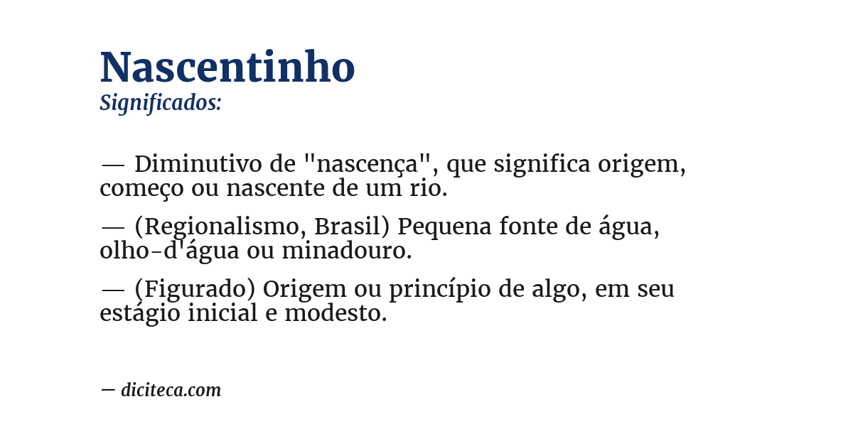 Significado de nascentinho