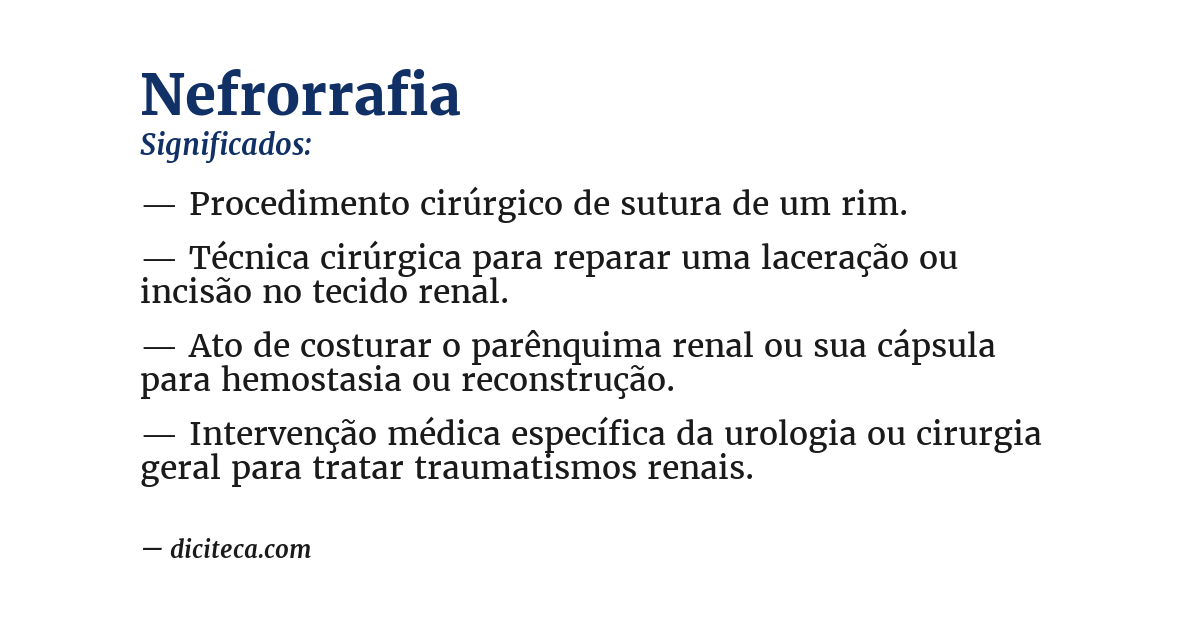 Significado de nefrorrafia