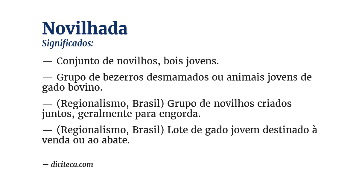 Significado de novilhada