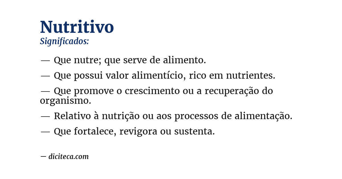 Significado de nutritivo
