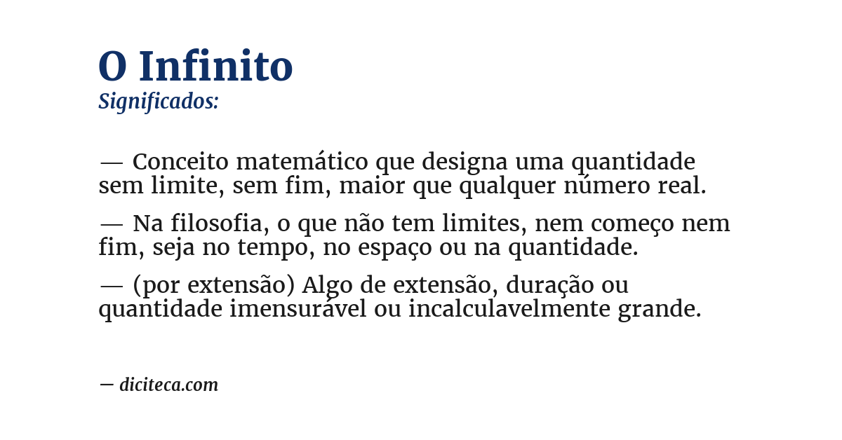 Significado de o infinito