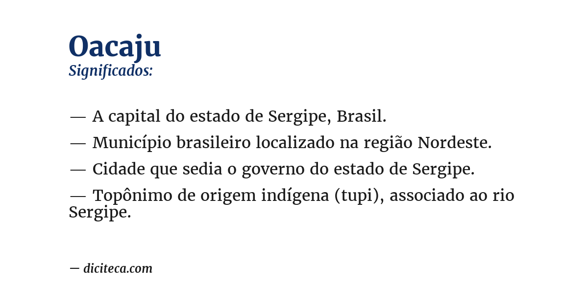 Significado de oacaju