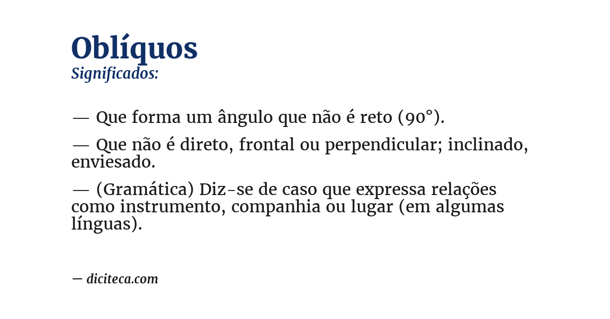 Significado de oblíquos