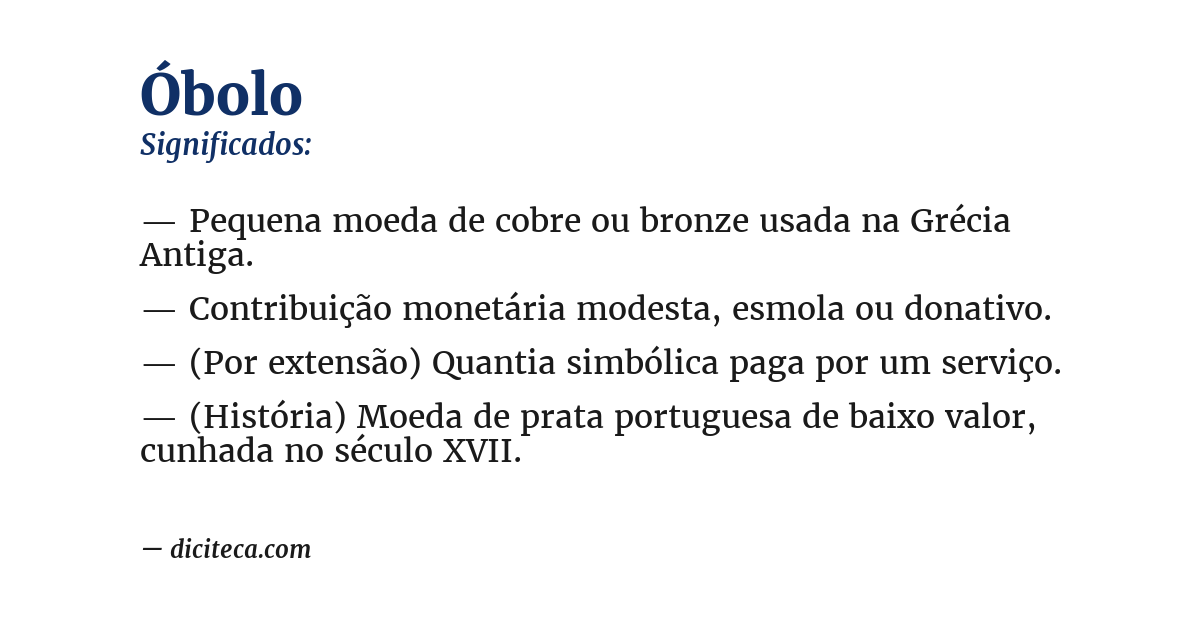 Significado de óbolo