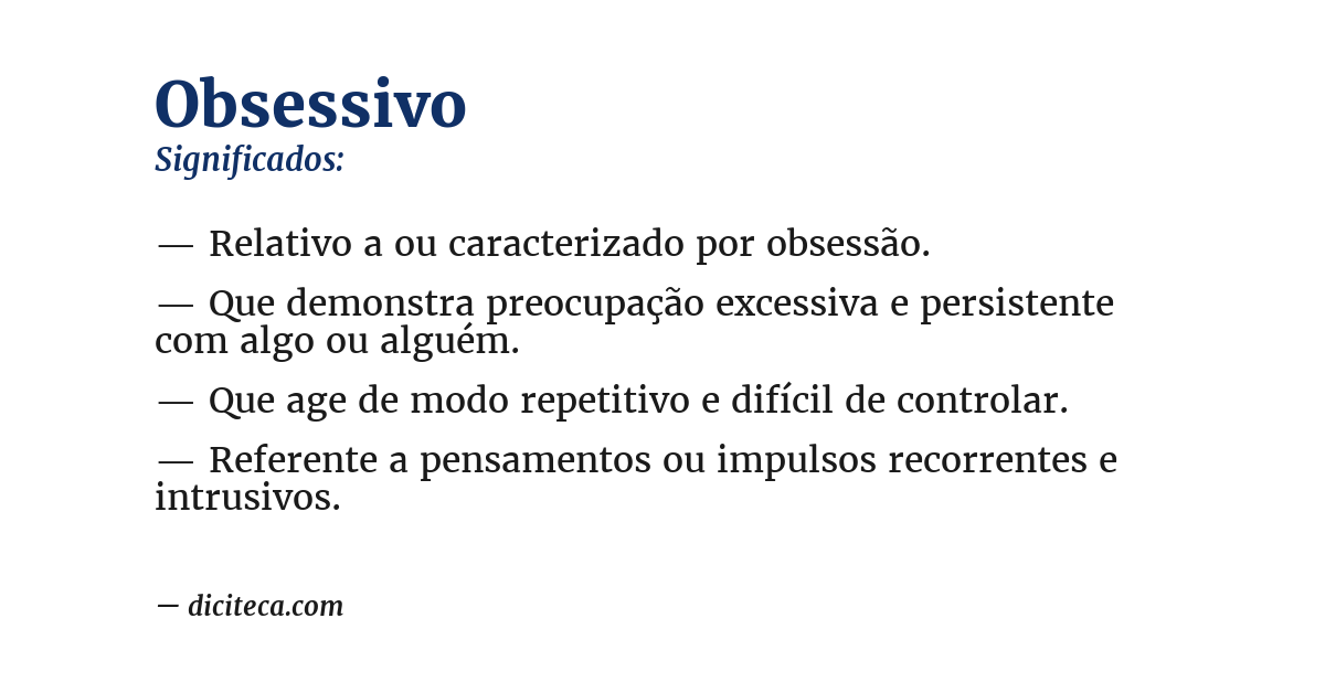 Significado de obsessivo