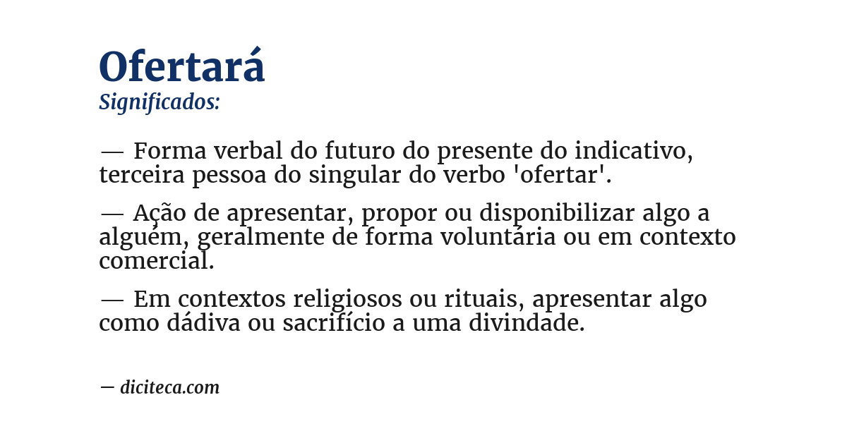 Significado de ofertará