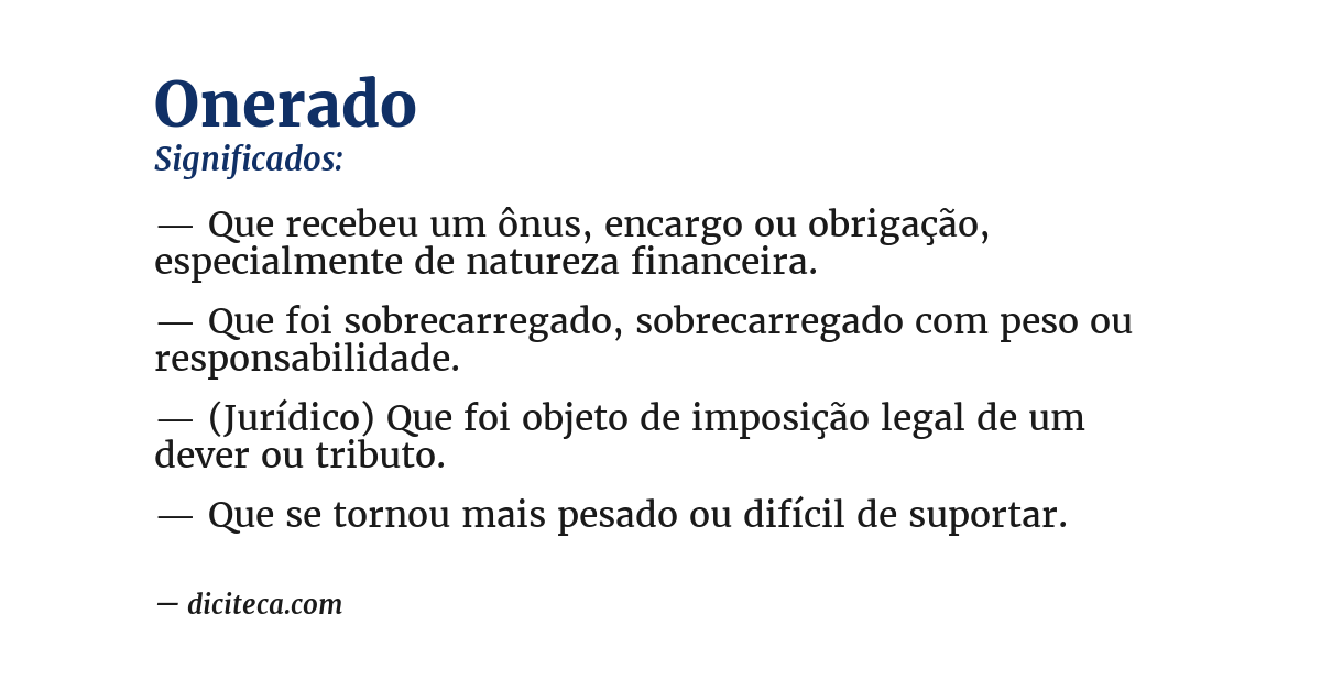 Significado de onerado