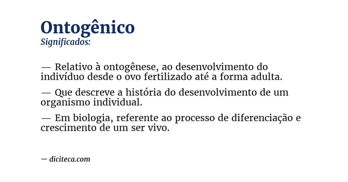 Significado de ontogênico