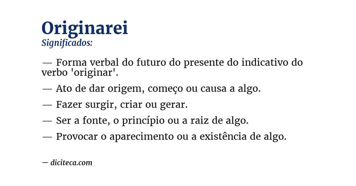 Significado de originarei