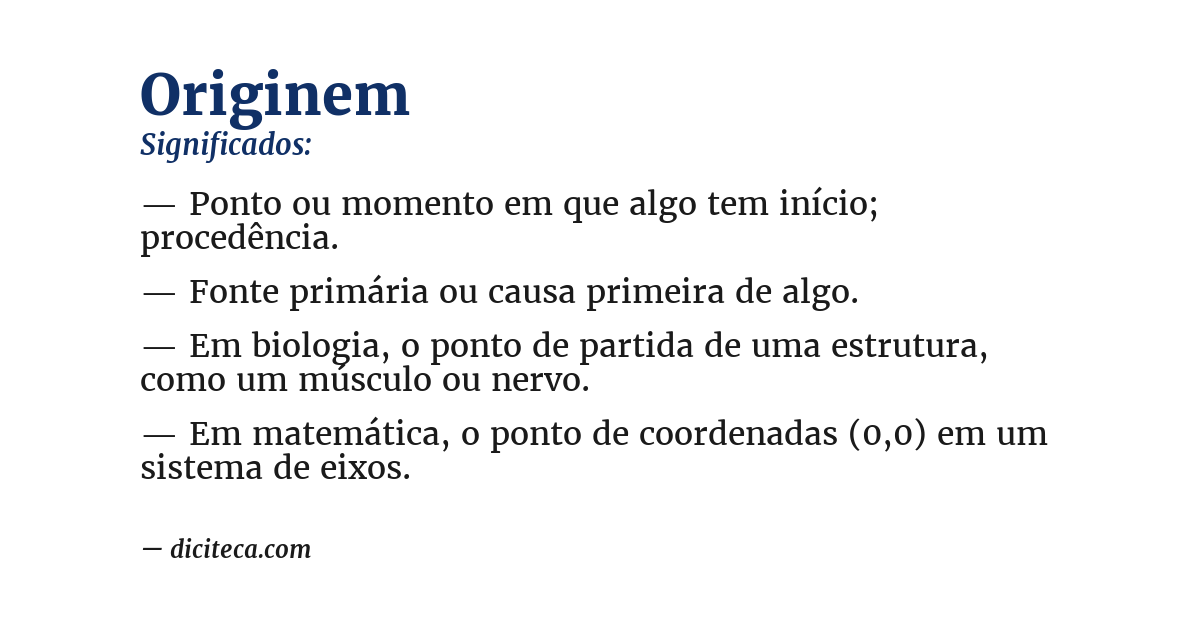 Significado de originem