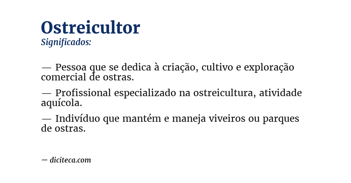 Significado de ostreicultor