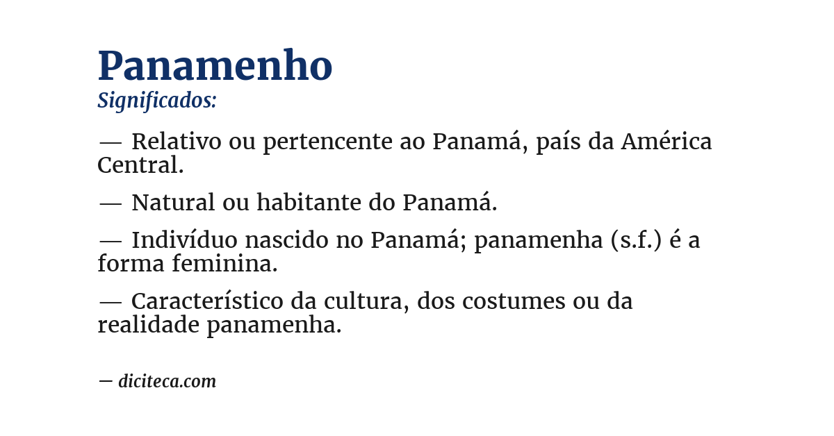 Significado de panamenho