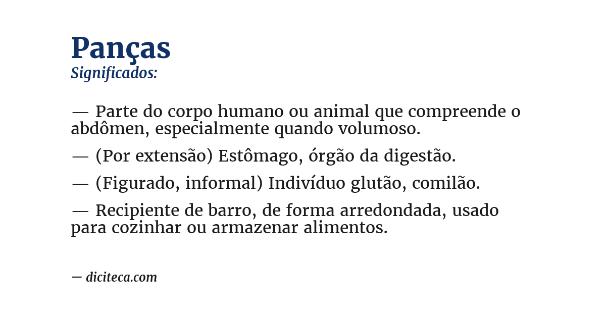 Significado de panças