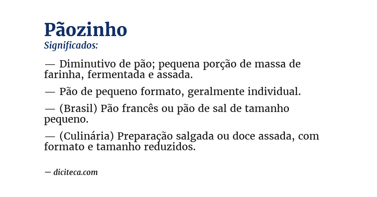 Significado de pãozinho
