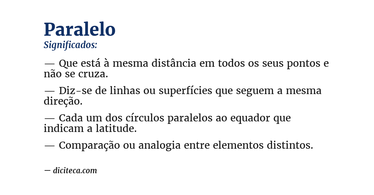Significado de paralelo