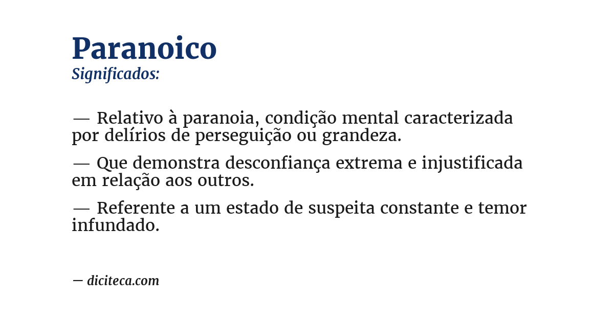 Significado de paranoico