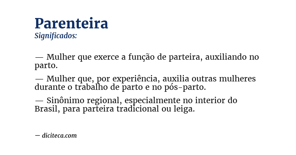 Significado de parenteira
