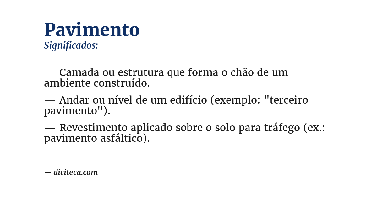 Significado de pavimento