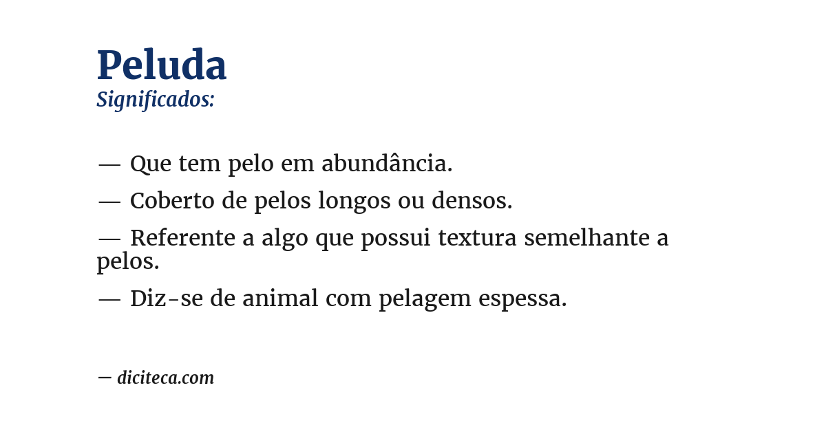 Significado de peluda