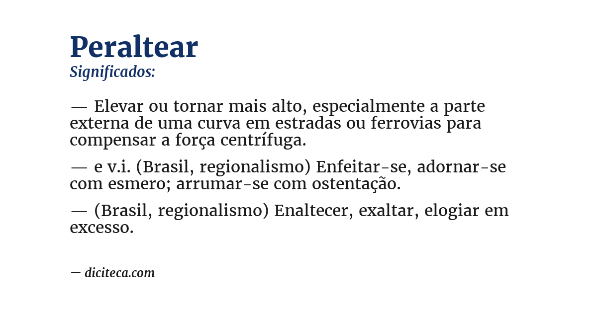 Significado de peraltear