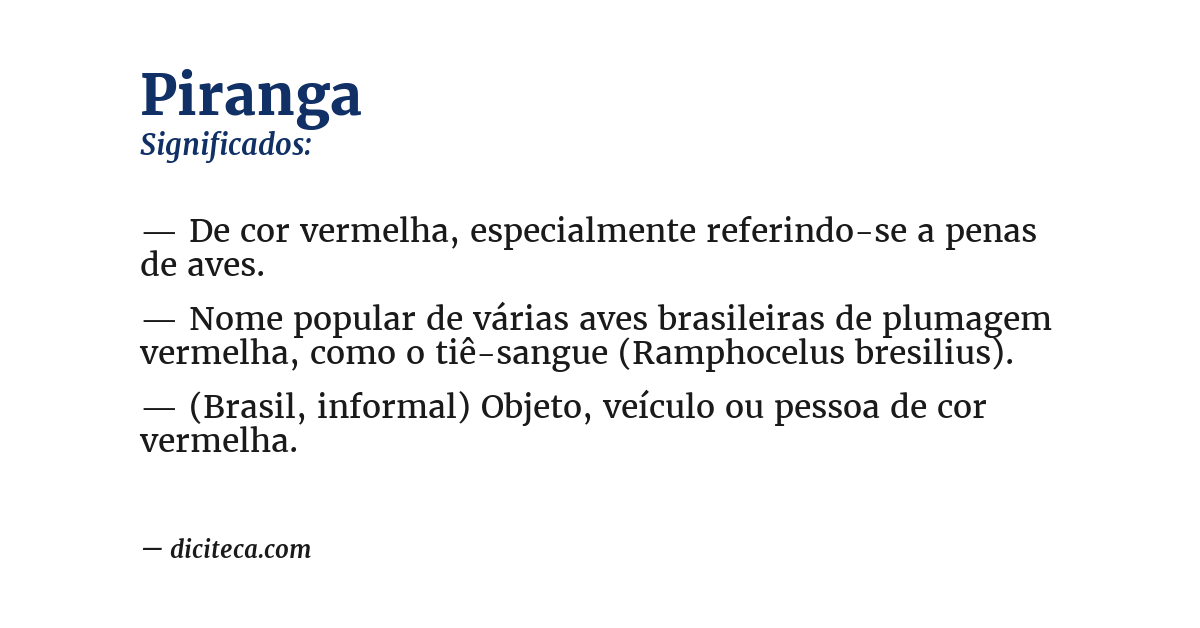 Significado de piranga