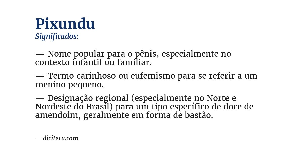 Significado de pixundu