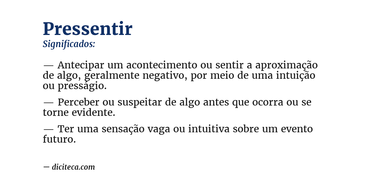 Significado de pressentir