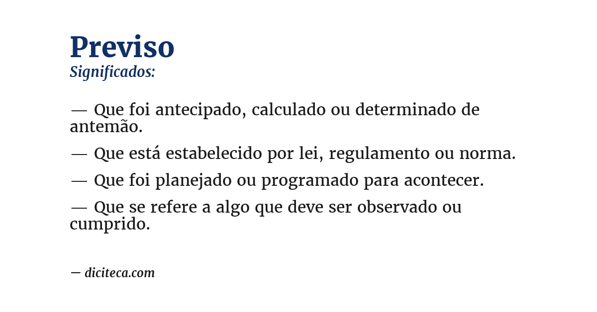 Significado de previso