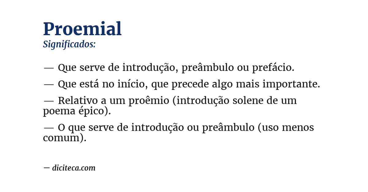 Significado de proemial