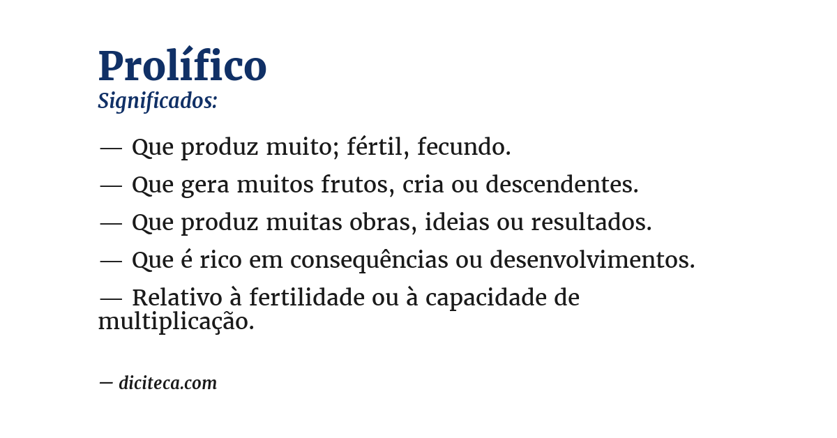 Significado de prolífico