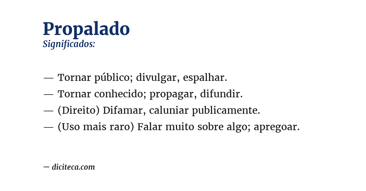 Significado de propalado