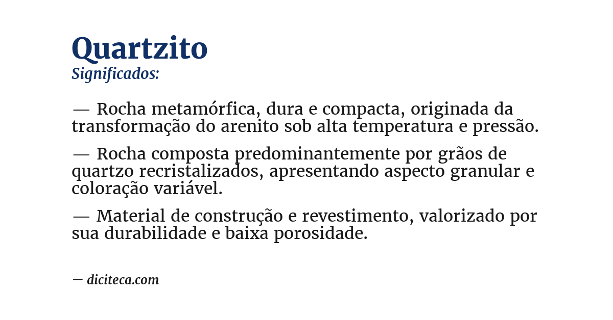 Significado de quartzito