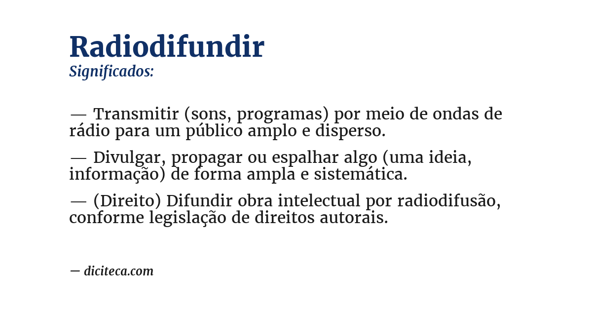 Significado de radiodifundir
