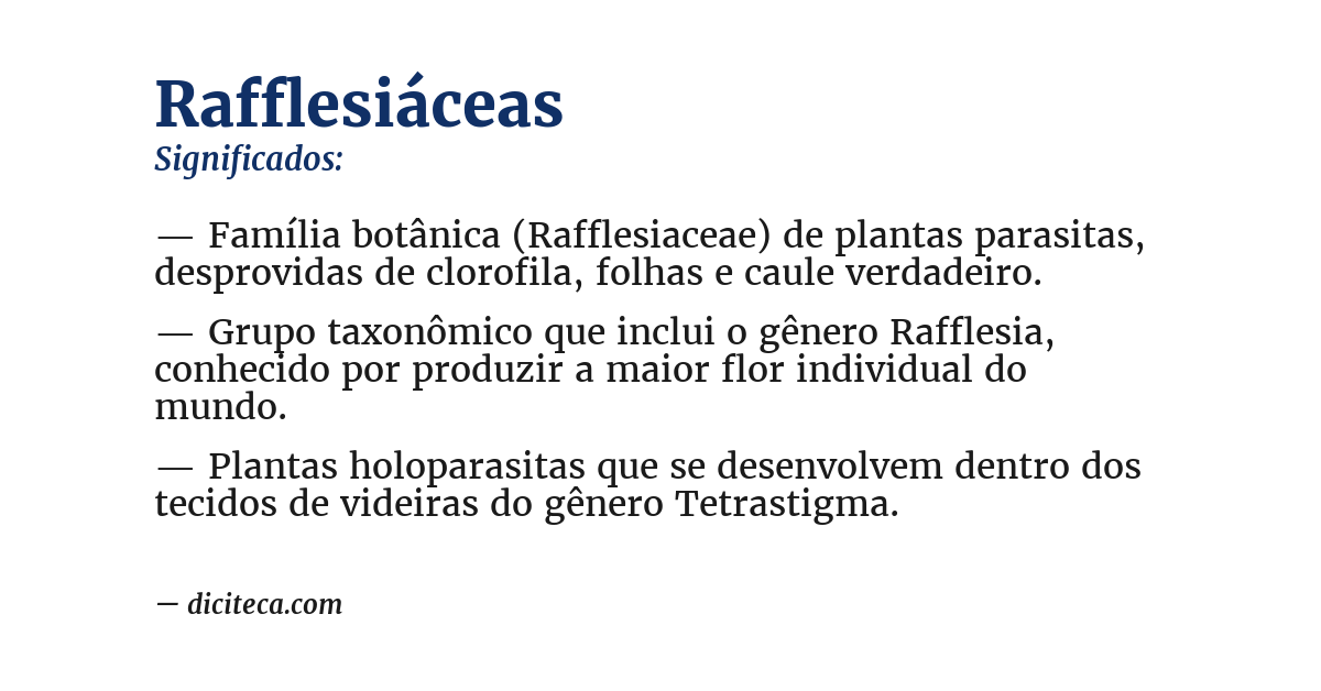 Significado de rafflesiáceas