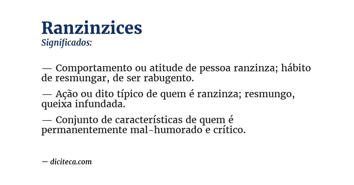 Significado de ranzinzices