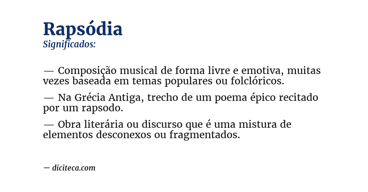 Significado de rapsódia
