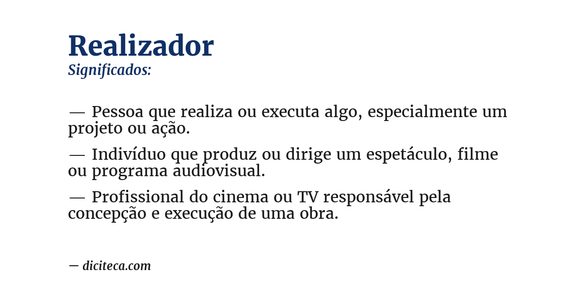 Significado de realizador