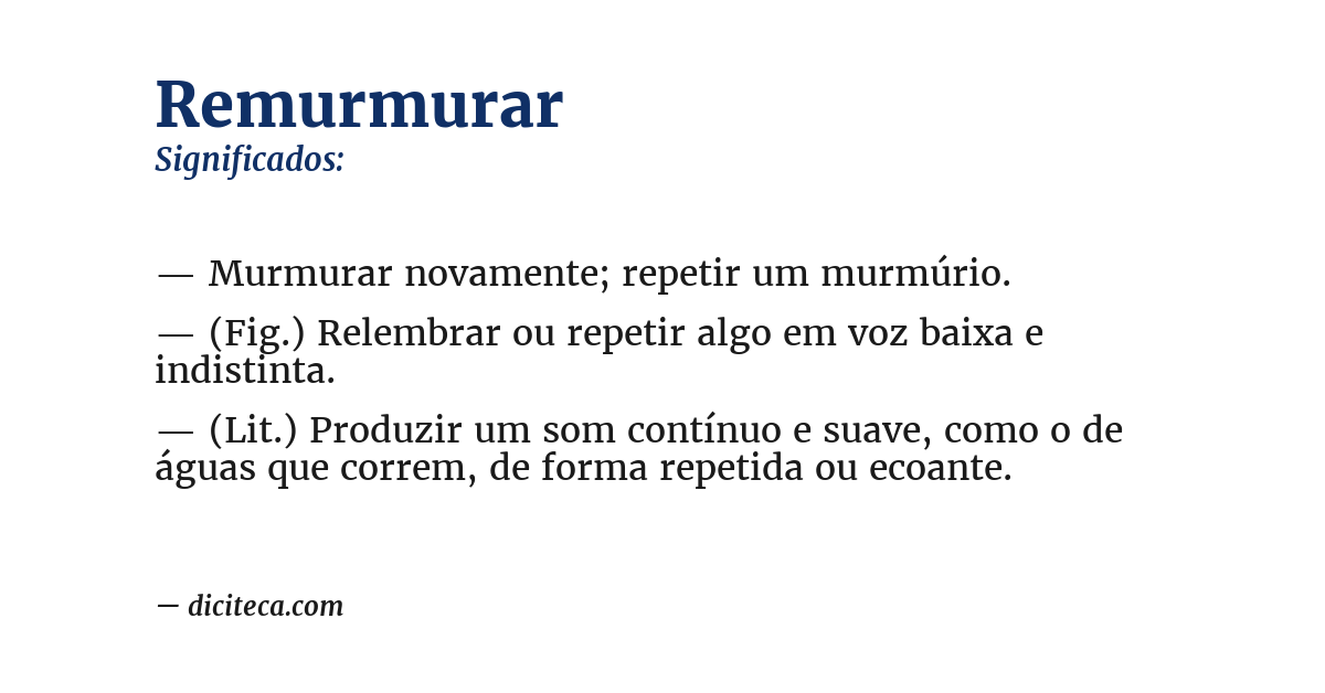 Significado de remurmurar