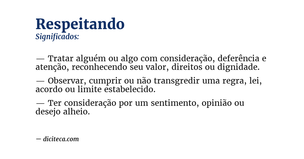 Significado de respeitando